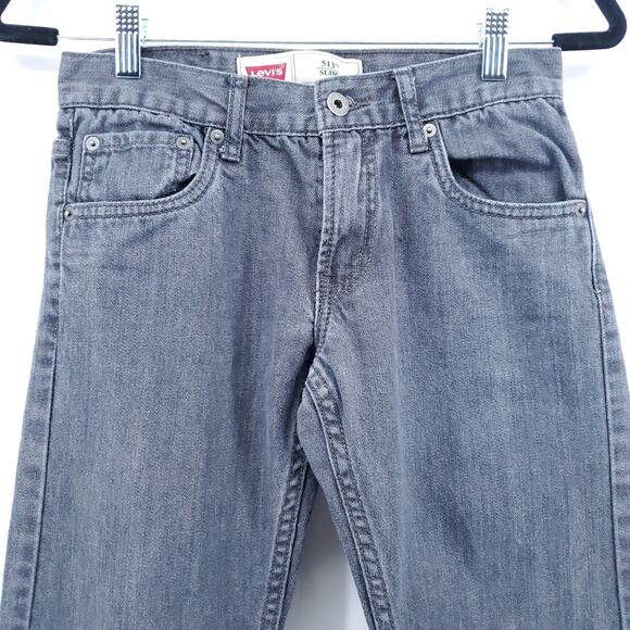 Levi's Boys 513 Slim Fit Grey Performance Denim Elastic Adjustable Jeans| 12 Reg - Picture 3 of 11